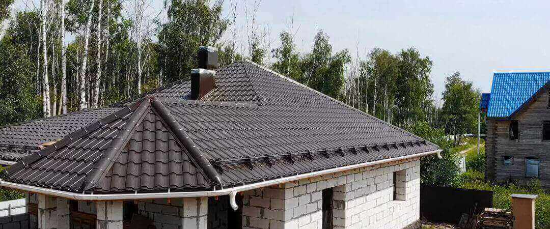 home with metal roof panels